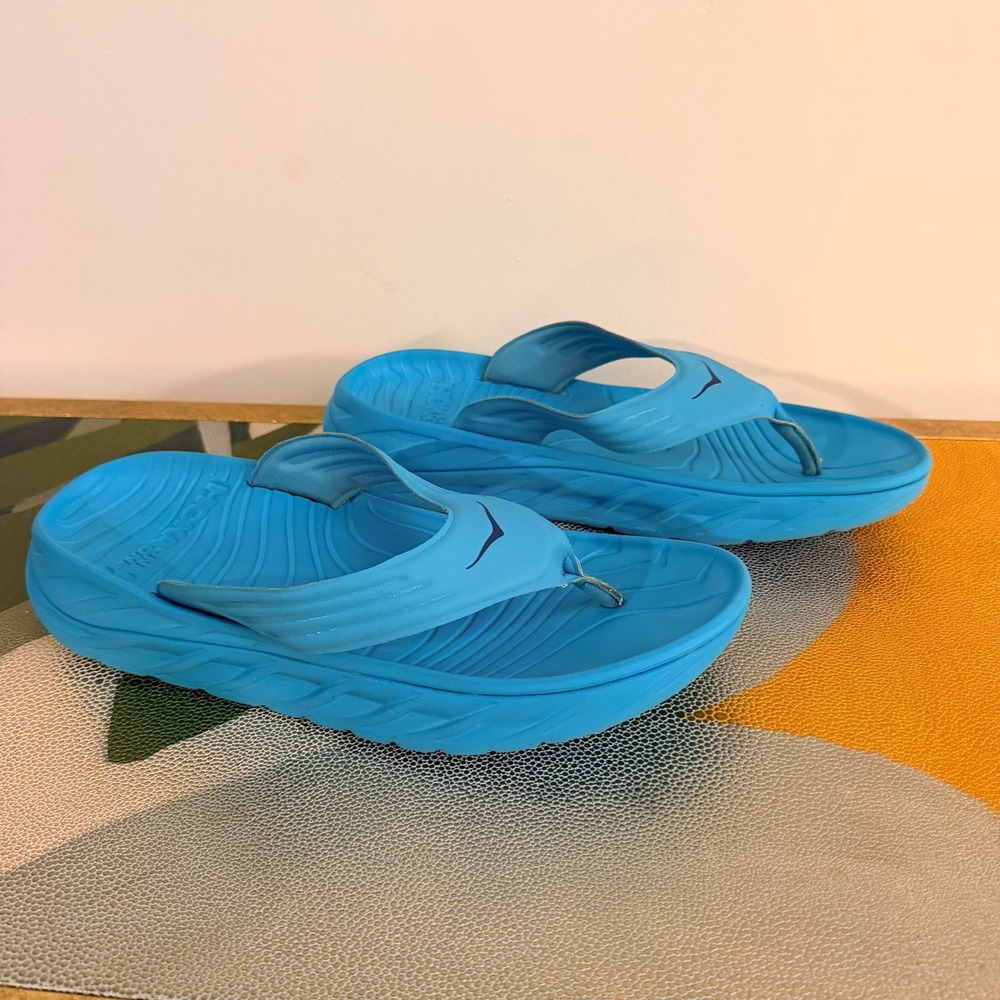 Hoka One One Ora Recovery Flip Blue Mens Size 13 Thong Sandals 1099675
